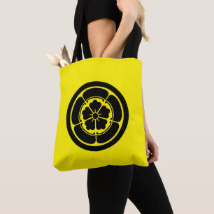 Tote Bag Oriental Jaune Noir Oda Japon Mon Vector Art