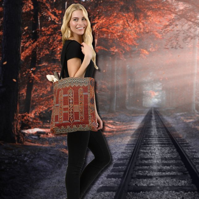 Tote Bag Oriental rug design in orange   (Créateur téléchargé)