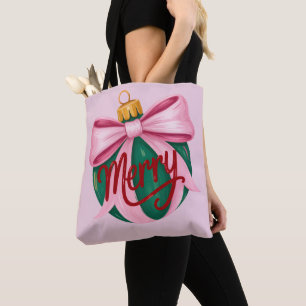 Tote Bag Ornement à coup de pinceau Prépa Noël Coquette Noë