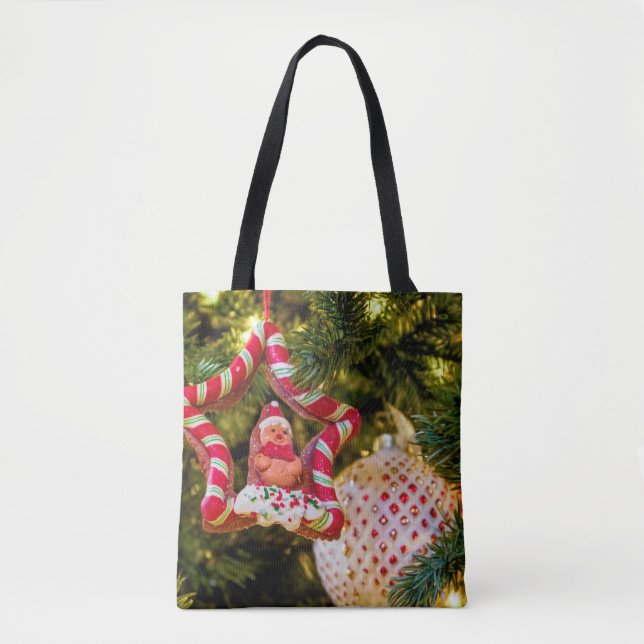 Tote Bag Ornement de Noël en pain d'épices (Devant)