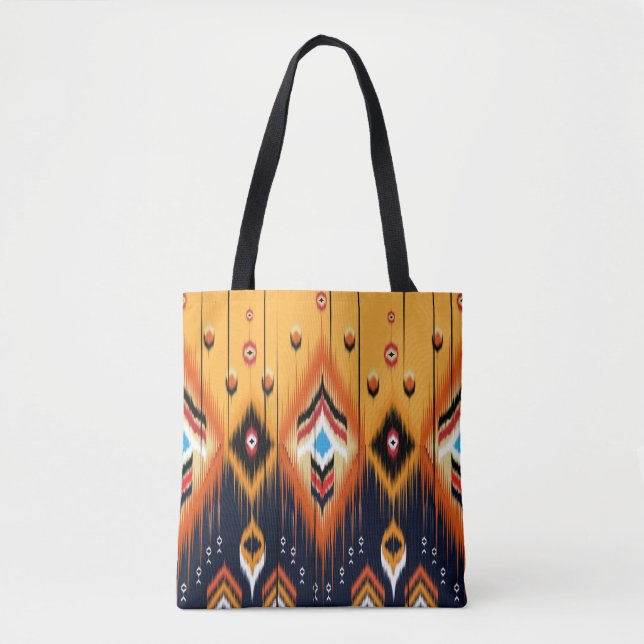 Tote Bag Ornement folklorique géométrique Ikat. Ethnie trib (Devant)