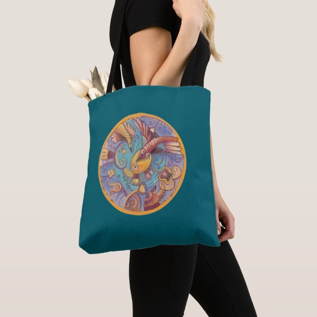Tote Bag ornemental fleuri (De près)