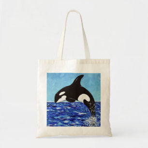 Tote Bag Orque dans la peinture bleue