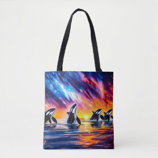 Tote Bag Orques sous Galaxy Sky 02 Design par Rich AMeN