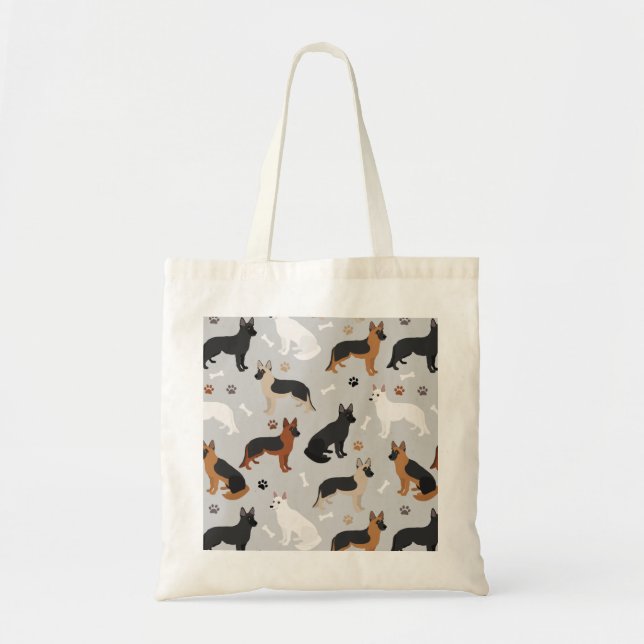 Tote Bag Os bergers allemands et pattes (Devant)