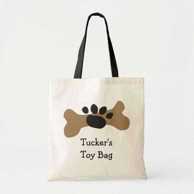 Tote Bag Os de chien et Empreinte de patte (Devant)
