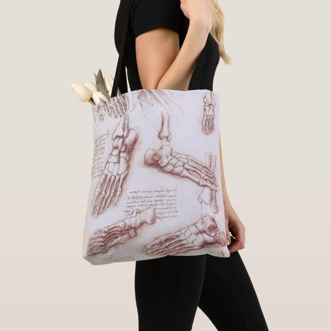Tote Bag Os de pied anatomiques humaines de Léonard de Vinc (De près)