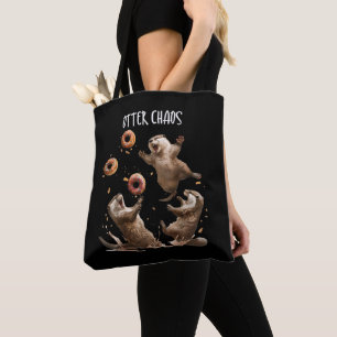 Tote Bag Otter Chaos Drôle Bagel Combattre Des Loutres De M