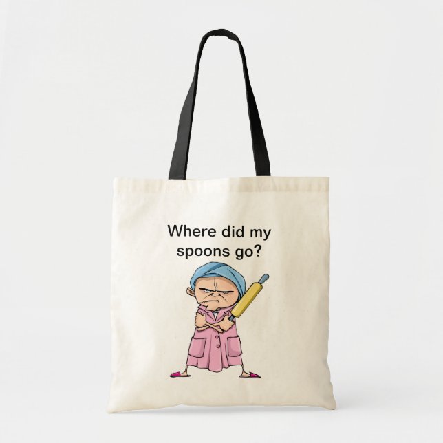 Tote Bag Où mes cuillères ont disparu ? (Devant)