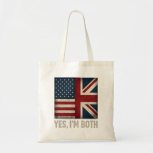 Tote Bag Oui, je suis les deux drapeaux américains et brita
