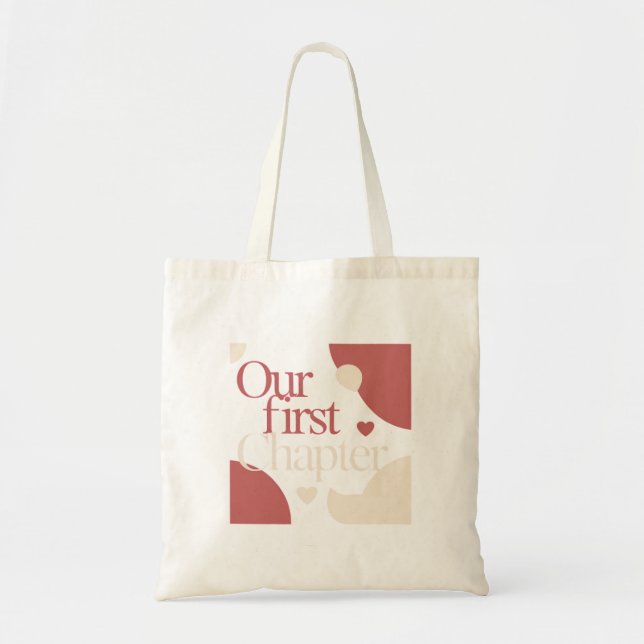 Tote Bag Our First Chapter – Minimal Valentine's Day Quote (Devant)