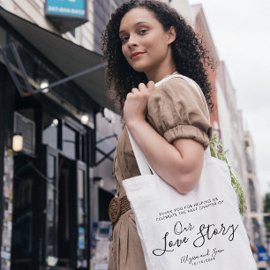 Tote Bag Our Love Story Photo Wedding FAVOR Bomboniere