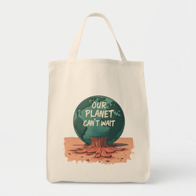 Tote Bag Our Planet Can’t Wait – Climate Action (Devant)