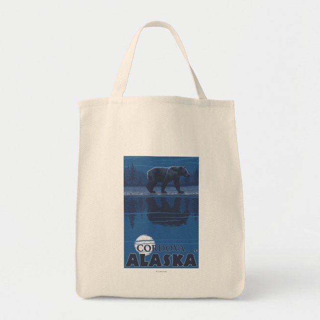 Tote Bag Ours au clair de lune - Cordova, Alaska (Devant)