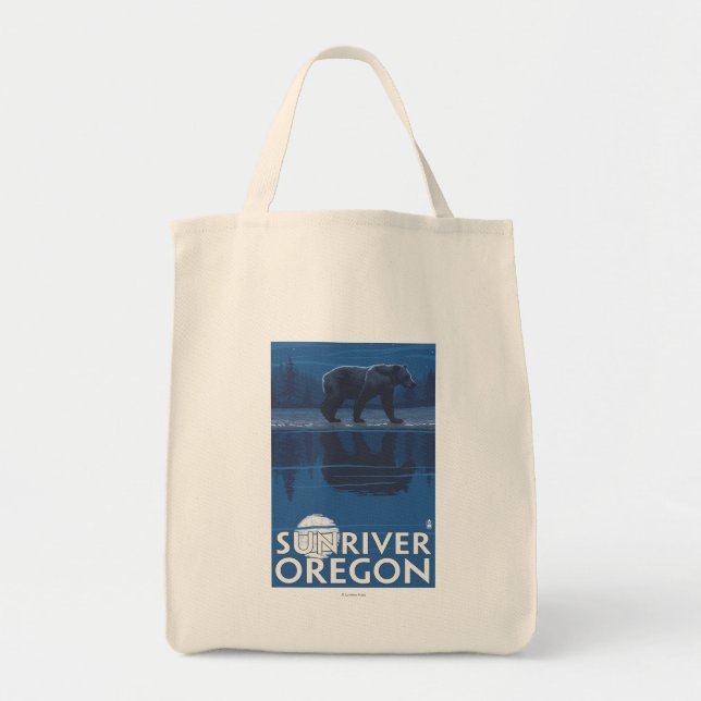 Tote Bag Ours au clair de lune - Sun River, Oregon (Devant)
