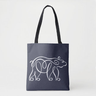 Tote Bag Ours calligraphique