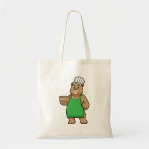 Tote Bag Ours comme cuire avec tablier de Cuisine et Bowl