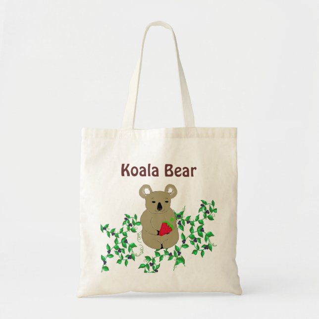 Tote Bag Ours De Koala Avec Vignes (Devant)