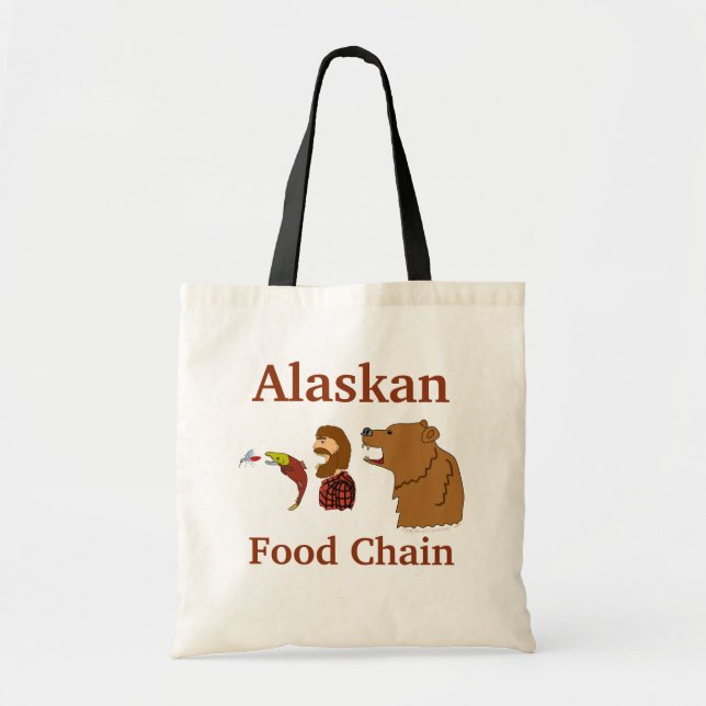 Tote Bag Ours drôle et moustique de chaîne alimentaire de (Devant)
