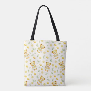 Tote Bag Ours en citron mignon et motif transparent de limo