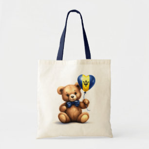 Tote Bag ours en peluche & ballon avec drapeau de la Barbad