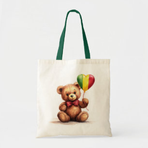 Tote Bag ours en peluche & ballon avec drapeau malien.
