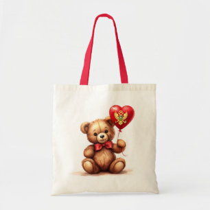 Tote Bag ours en peluche & ballon avec drapeau monténégrin.