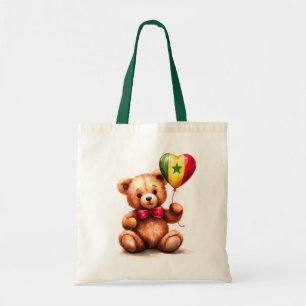 Tote Bag ours en peluche & ballon avec drapeau sénégalais.