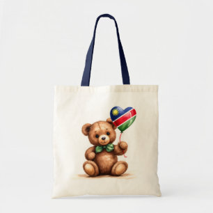 Tote Bag ours en peluche et ballon avec le drapeau namibien