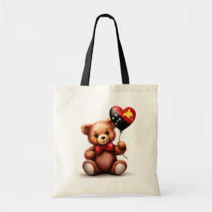 Tote Bag ours en peluche et ballon drapeau de la Papouasie-
