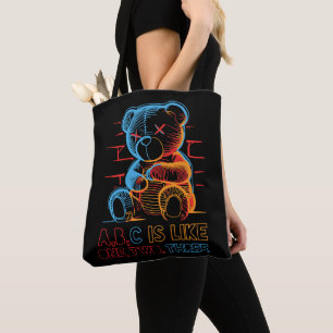 Tote Bag Ours en peluche Neon ABC