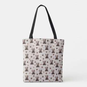 Tote Bag Ours en peluche rustique vintage