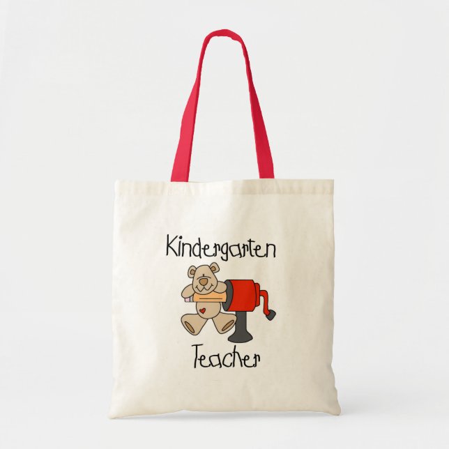 Tote Bag Ours et institutrice gardienne d'affûteuse (Devant)