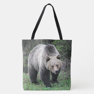 Tote Bag Ours Grizzly Debout Dans Une Clairière De La Forêt