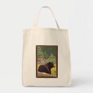 Tote Bag Ours noir en forêt - Washington