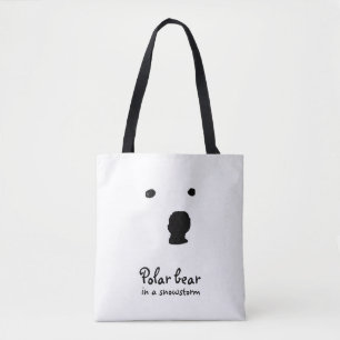 Tote Bag Ours polaire dans un t-shirt d'orage de neige