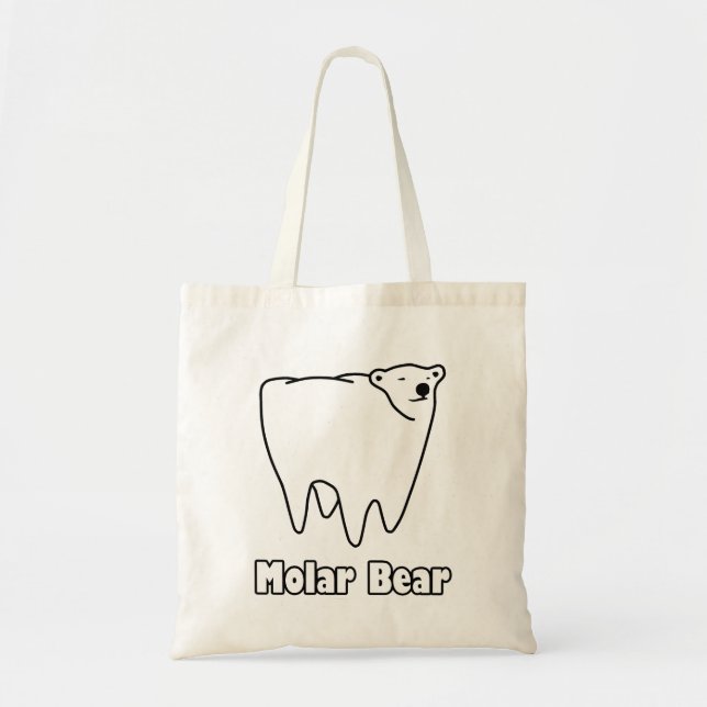 Tote Bag Ours polaire de dent d'ours molaire (Devant)