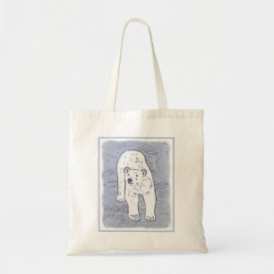 Tote Bag Ours polaire sur la peinture sur glace - Art origi