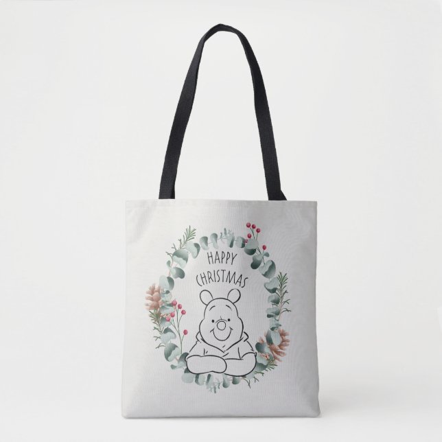 Tote Bag Ourson| Bonne couronne de Noël (Devant)