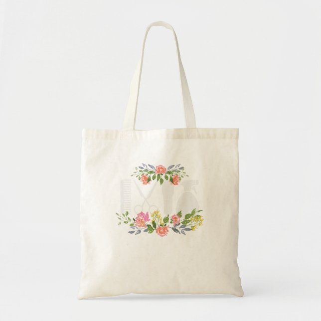 Tote Bag Outil de coiffure Fleur Coiffeur Coiffeur (Devant)