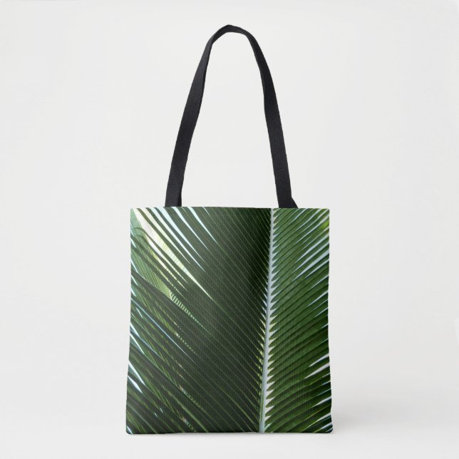 Tote Bag Overlapping Palm Fronds Tropical Green Abstract (Devant)