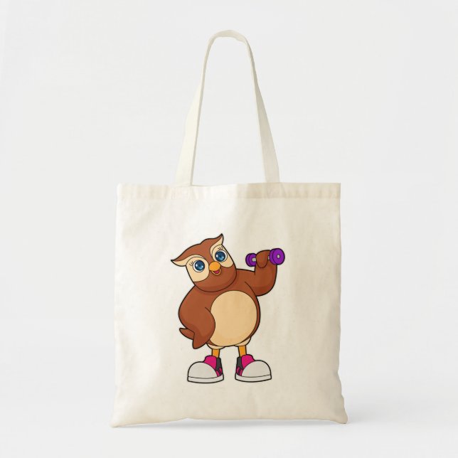 Tote Bag Owl Fitness Dumbbell (Devant)