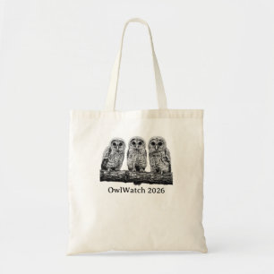 Tote Bag OwlWatch 2026 - Trois sur une branche