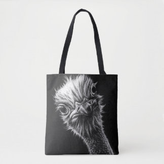 Tote Bag Ozzie Ostrich noir et blanc