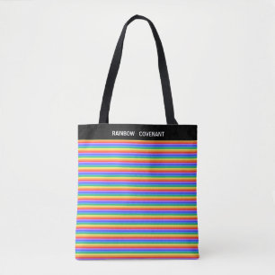 Tote Bag Pacte arc-en-ciel rayé multicolore