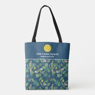 Tote Bag Pagaie à bille de Motif Floral Cactus