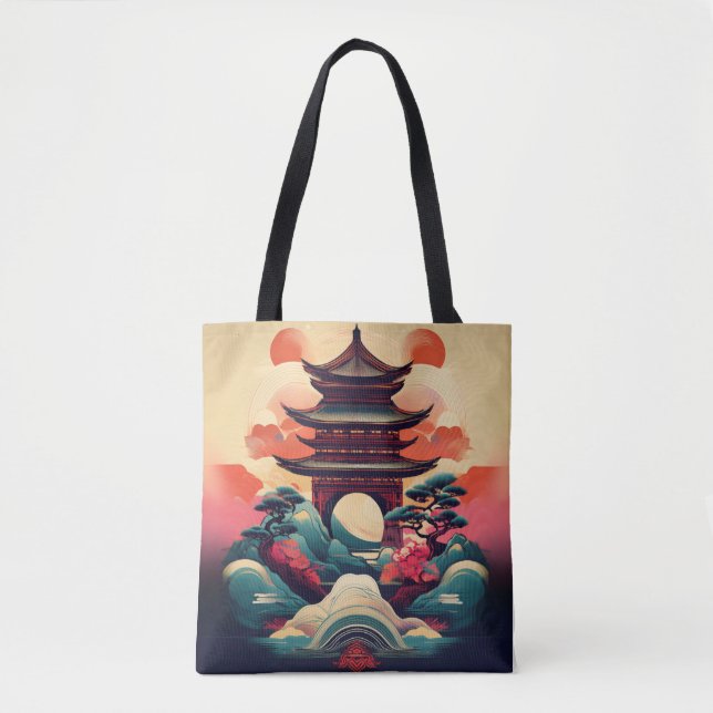 Tote Bag Pagode japonaise stylish : Impression culturelle s (Devant)