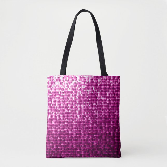 Tote Bag Paillettes rose parties scintillant (Devant)