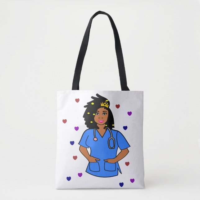 Tote Bag Pain serrures Infirmière Afro Garderie (Devant)