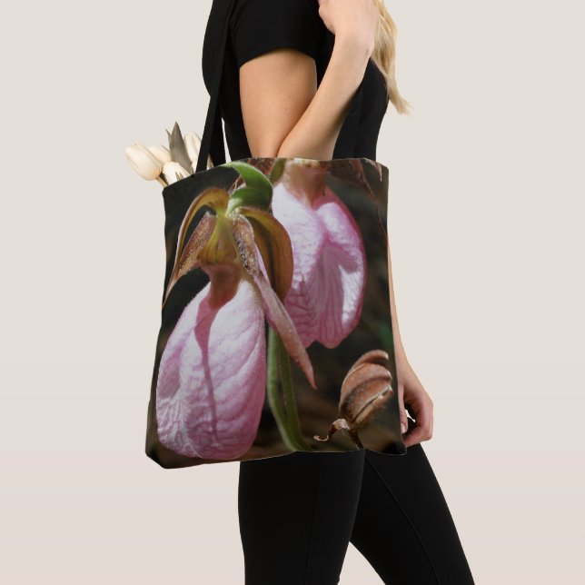 Tote Bag Paire d'orchidée rose sauvage (De près)